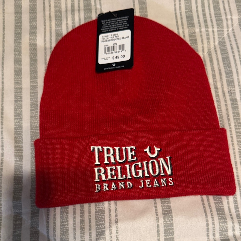 True Religion Bold Red Knit Beanie